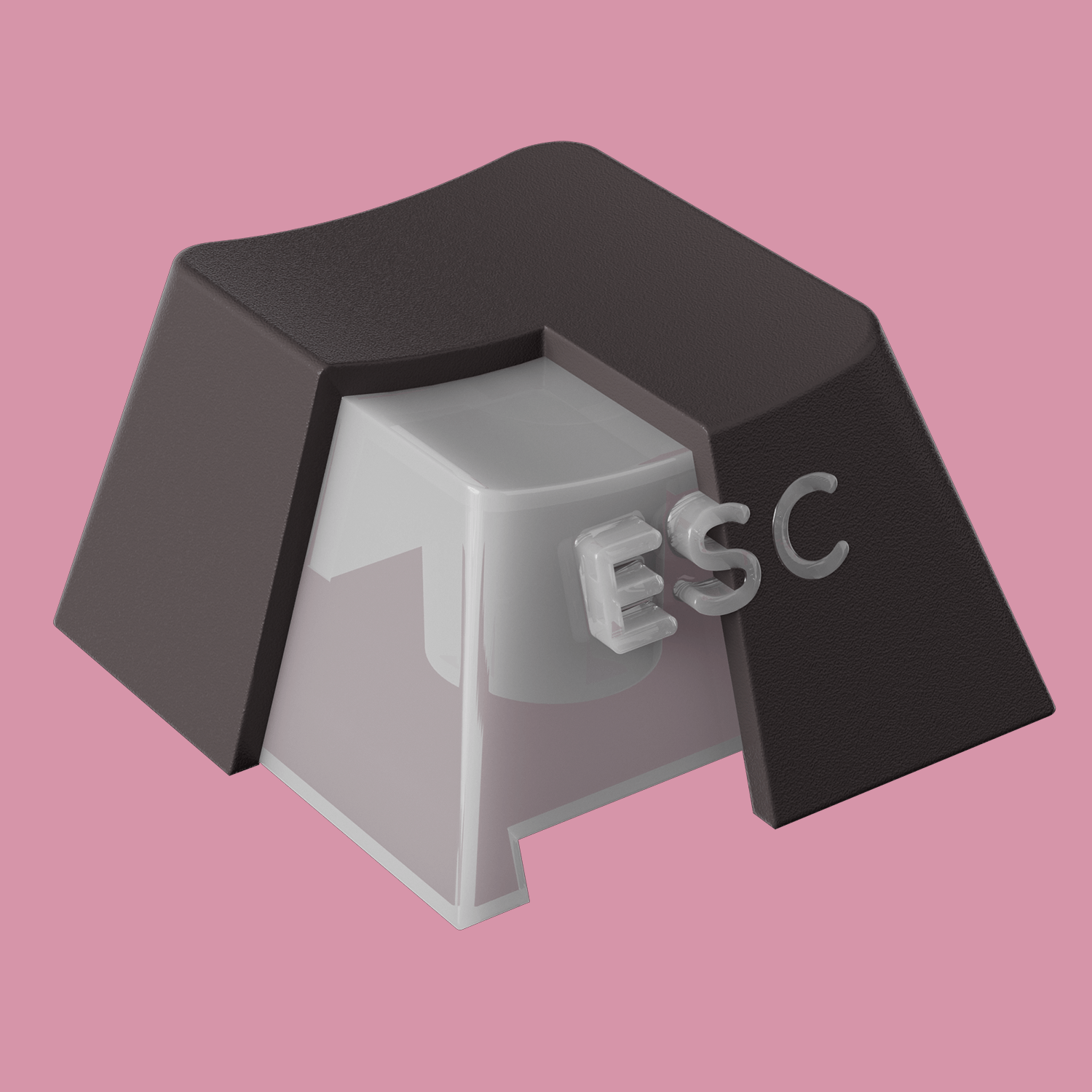 Black & Pink Gradient Keycap Set PC PBT Double Shot