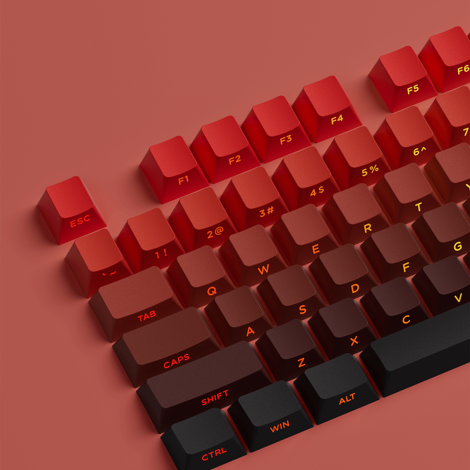 Blaze Gradient Keycap Set Shin through Side-Printed Legends
