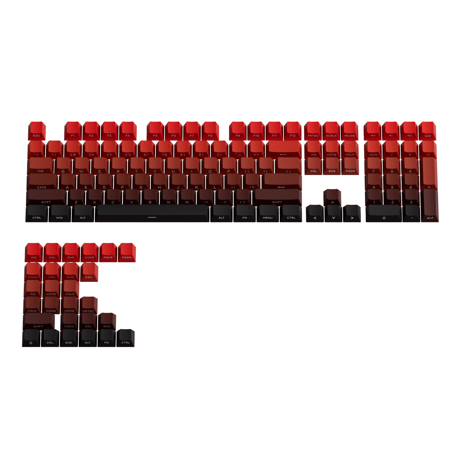 Blaze Gradient Keycap Set 135 Key Front View