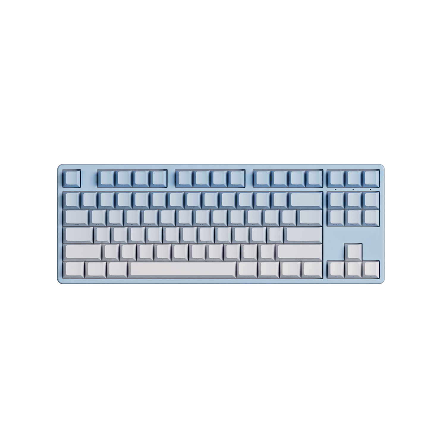 Veekos Blue Gradient Keycap Set install on the tkl keyboard