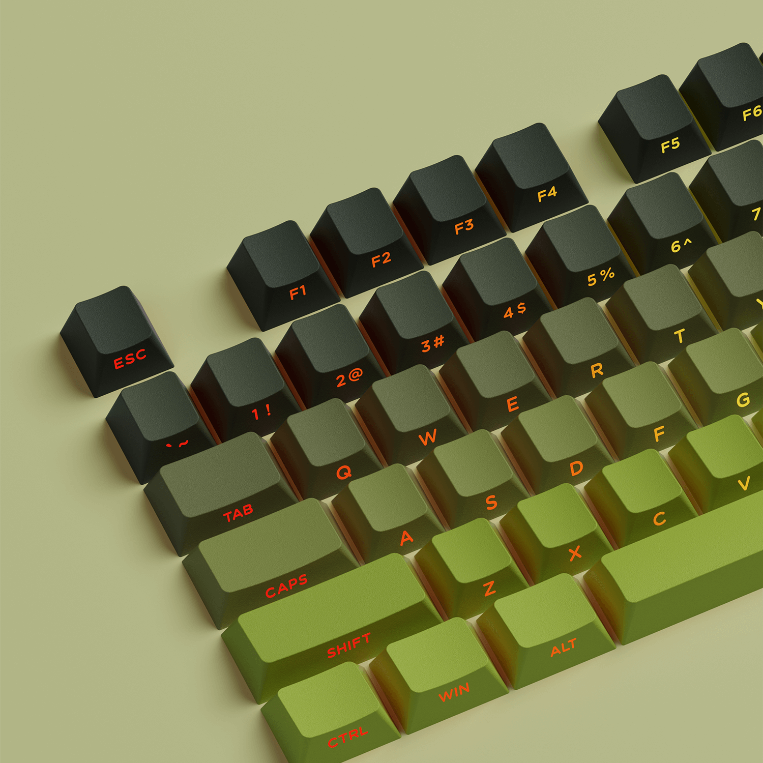 Veekos Forest Gradient Keycap Set side printed legends