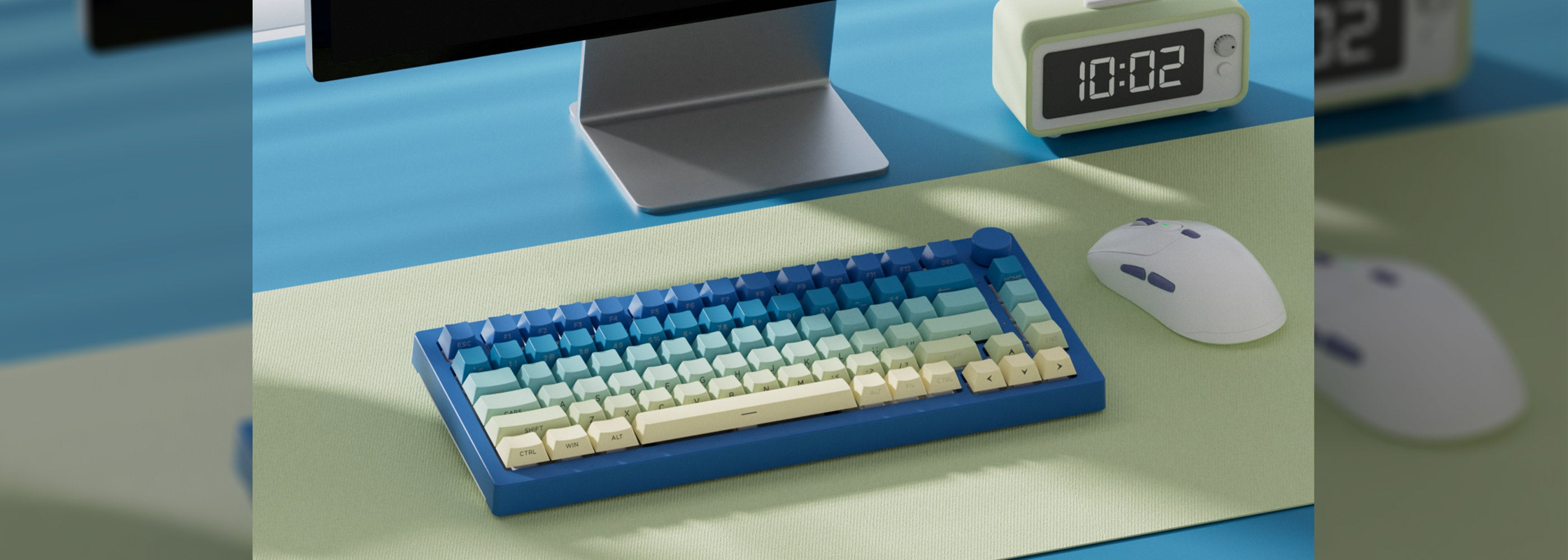 Veekos Iris Gradient Keycap Set Install on the Keyboard