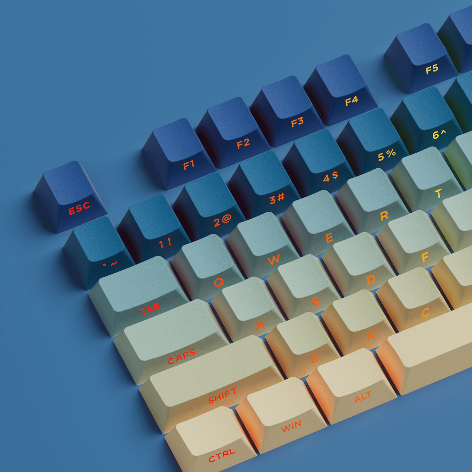 Veekos Iris Gradient Keycap Set Shine Through Side Printed Keycaps