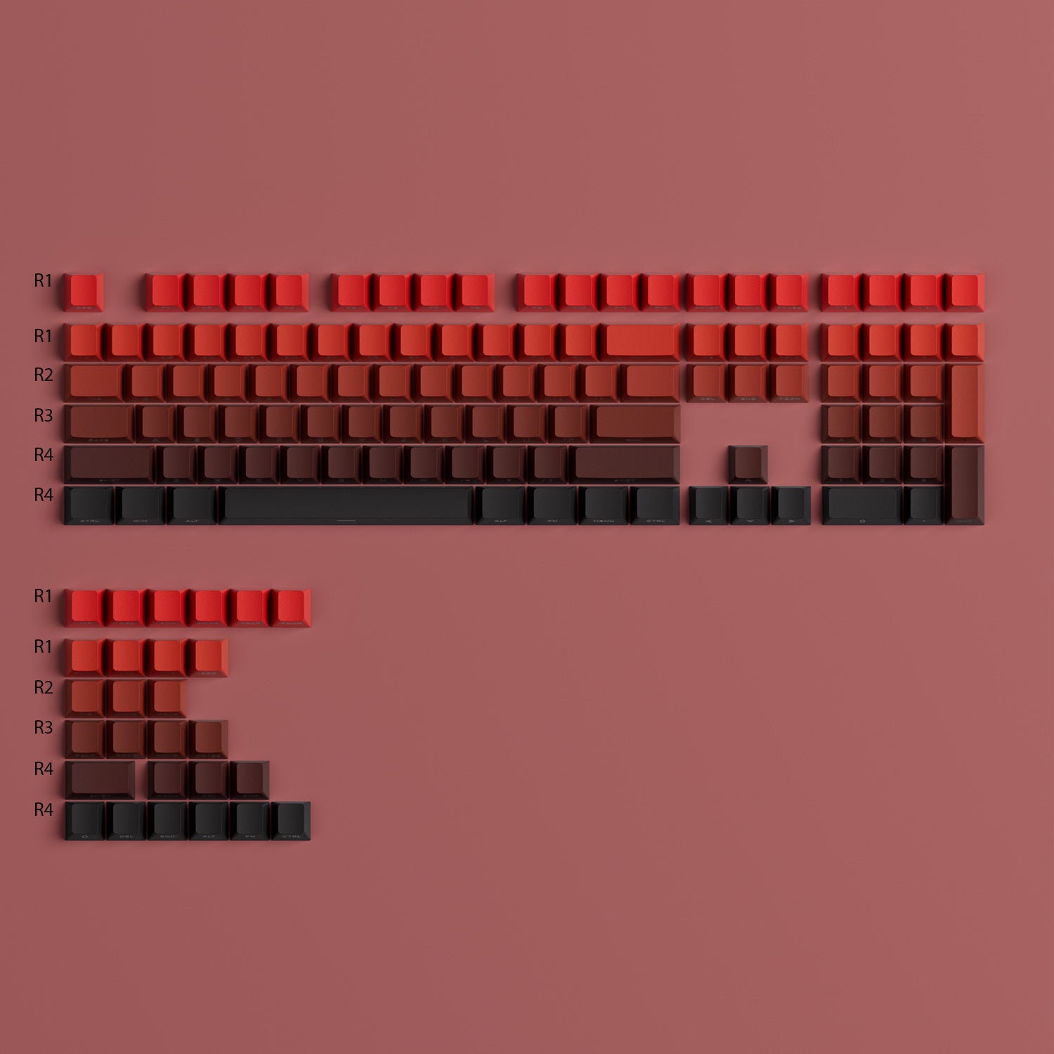 Blaze Gradient Keycap Set Row Height