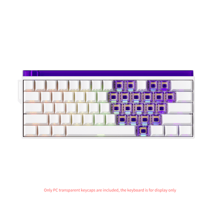 Veekos purple love keycaps install on the keyboard